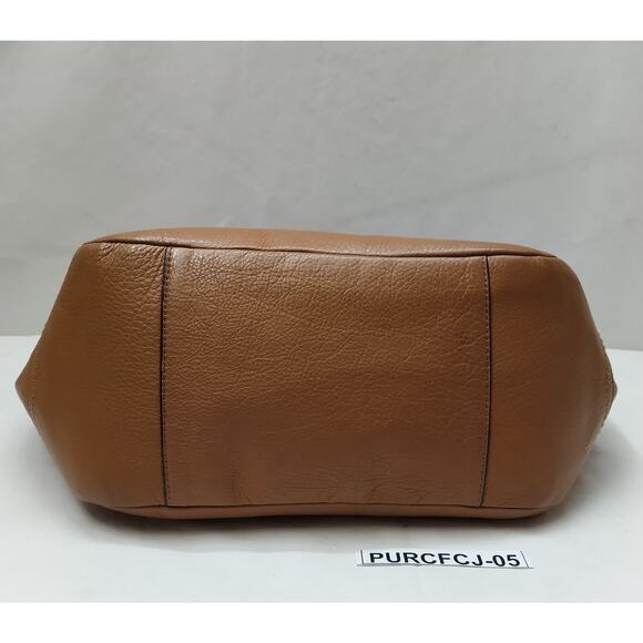 Coach Brown Pebbled Leather Double Handles Zipper Tote Bag - Picture 7 of 16